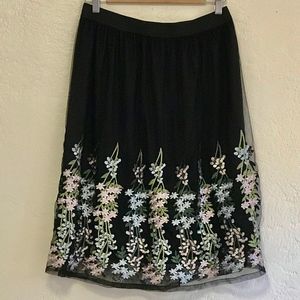 Over Kleshas embroidered black tulle dirndl skirt